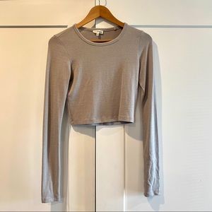 Wilfred Free Long Sleeve Knit Crop Top